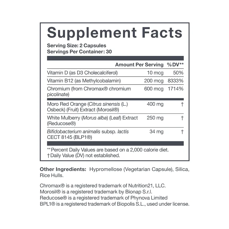 Metablic Daily Supplement Facts