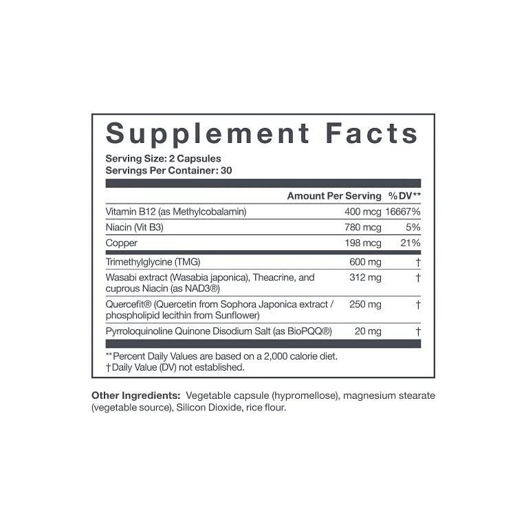 NAD Support Daily Supplement Facts